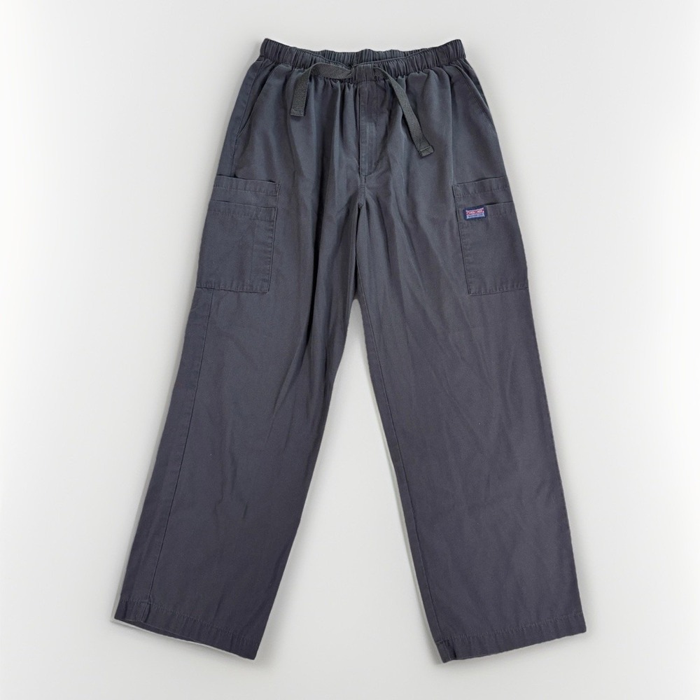 Cherokee Workwear Scrub Pants Womens Medium Grey 4000S Cargo Elastic Drawstring